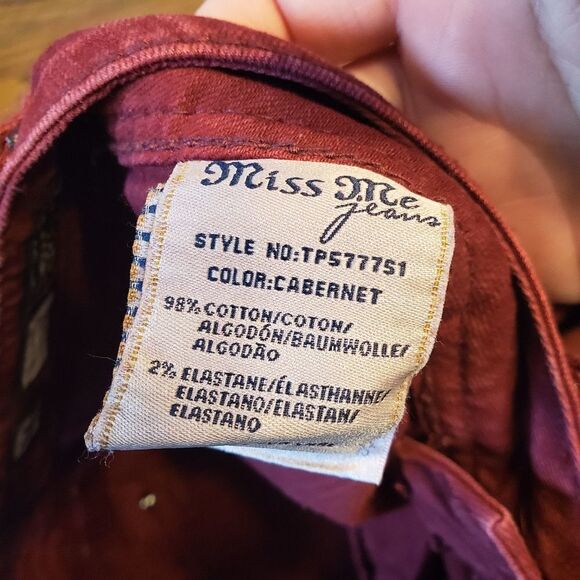 Miss Me skinny cabernet blingy jeans size 26 - Picture 3 of 5
